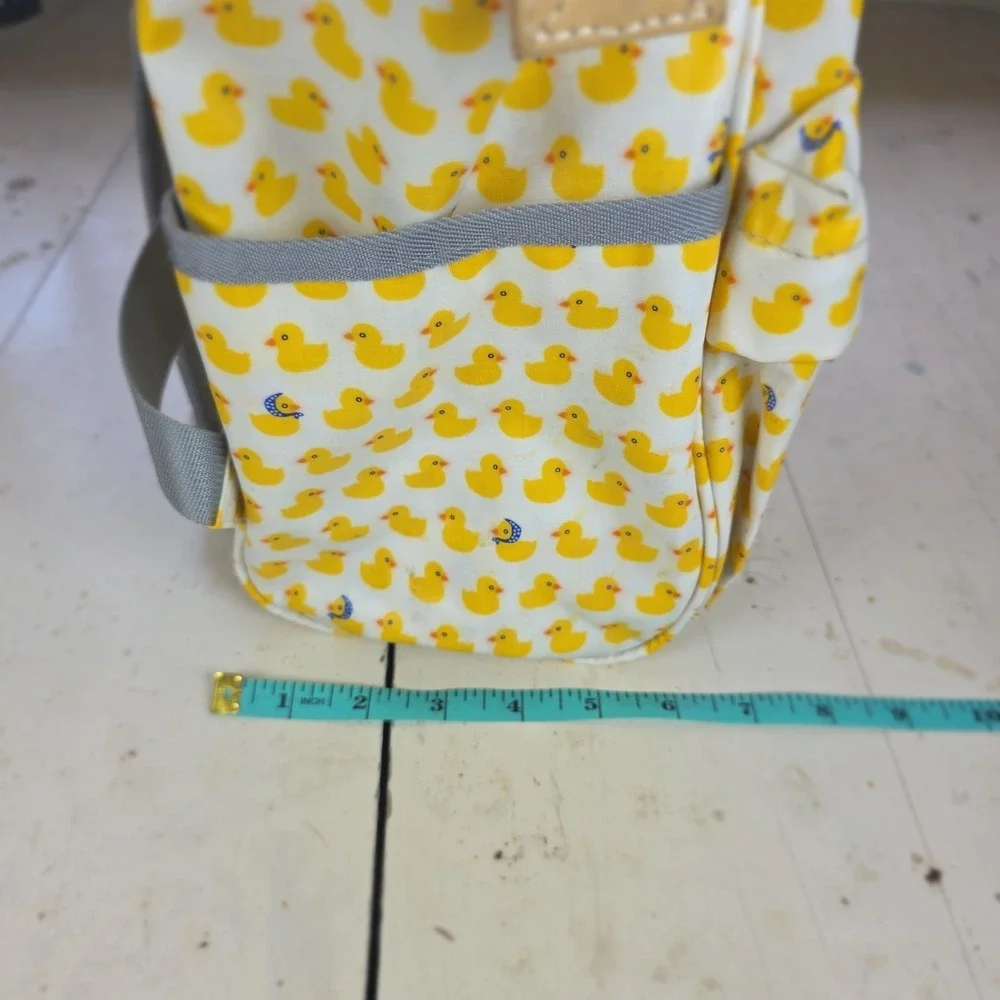 Yellow Rubber Duck Print Washable Waterproof Backpack Diaper Bag Travel - Picture 14 of 15